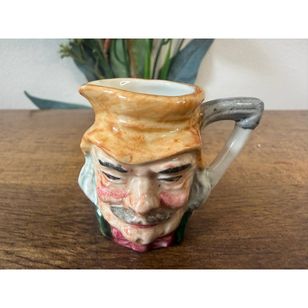 Vintage Staffordshire Miniature Character Jug Hand Painted England Toby Creamer